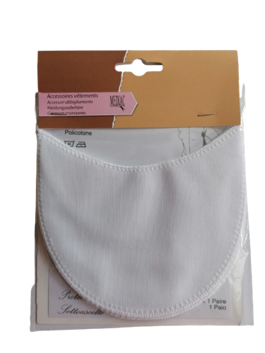 Witte wasbare kledingbeschermers - oksels  2 stuks